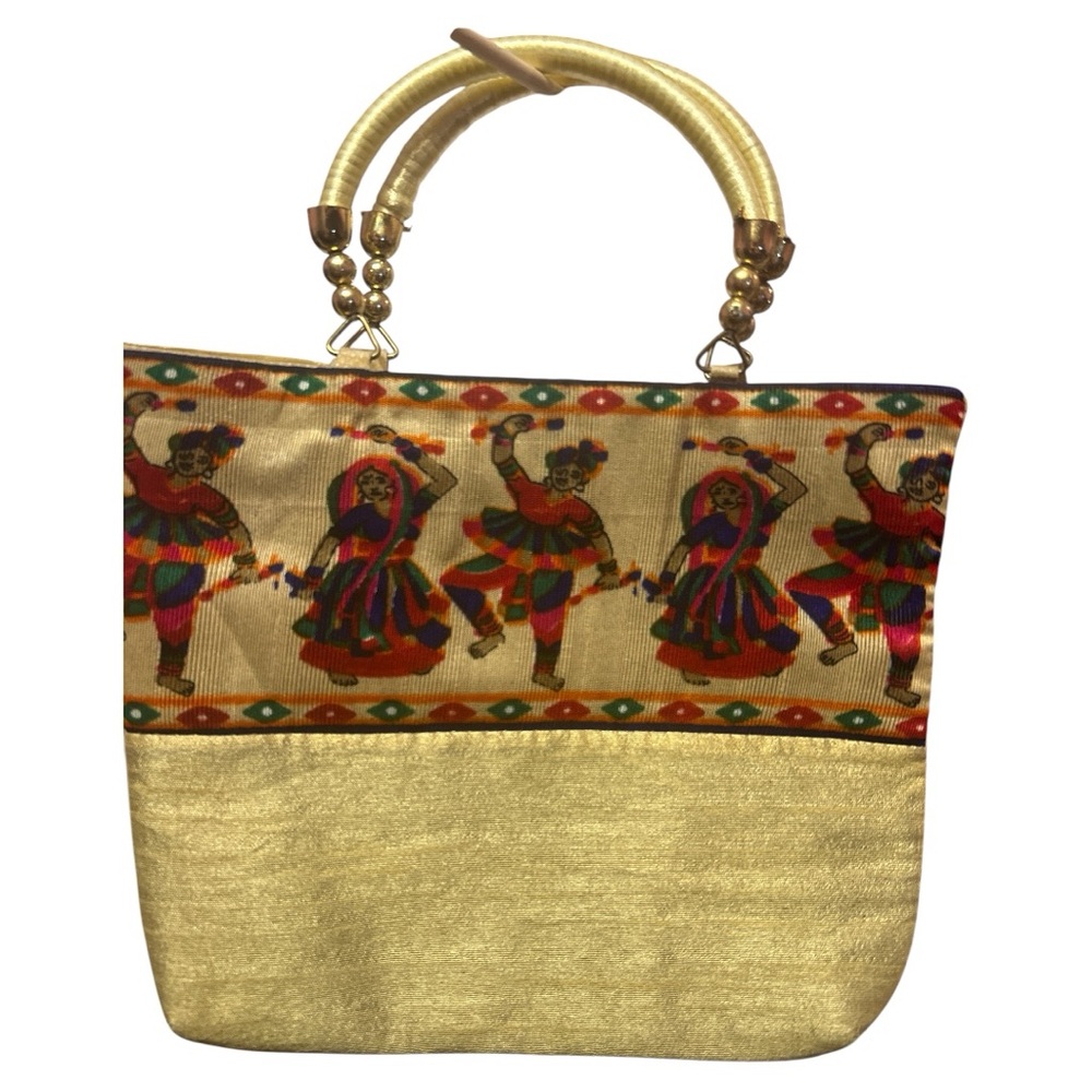Vintage Tiny Handmade from India Embroidered w Dancers Multicolor Ethnic HandBag